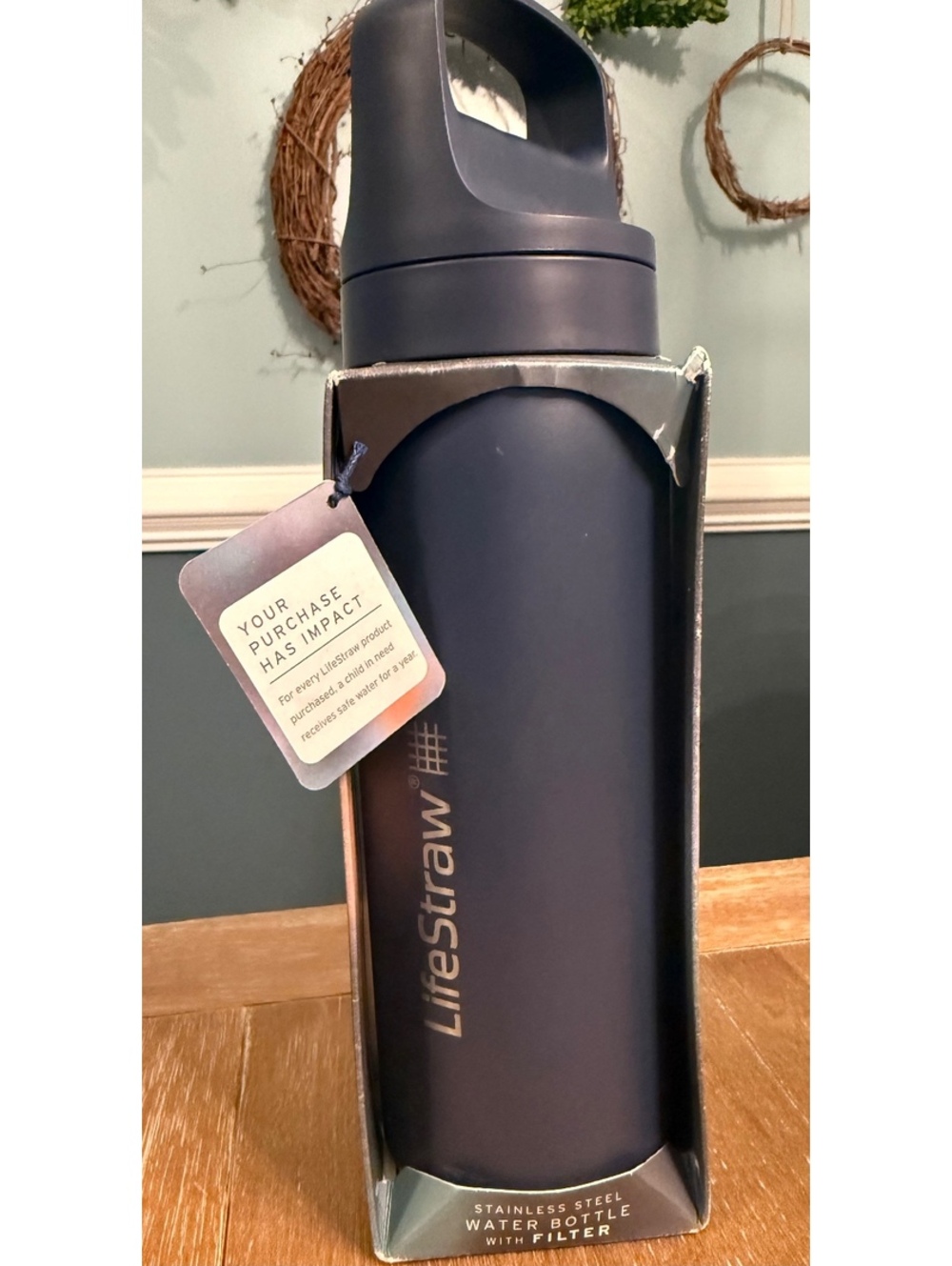 BRAND NEW LifeStraw Go Series Stainless Steel Water Bottle with Filter – 18 oz